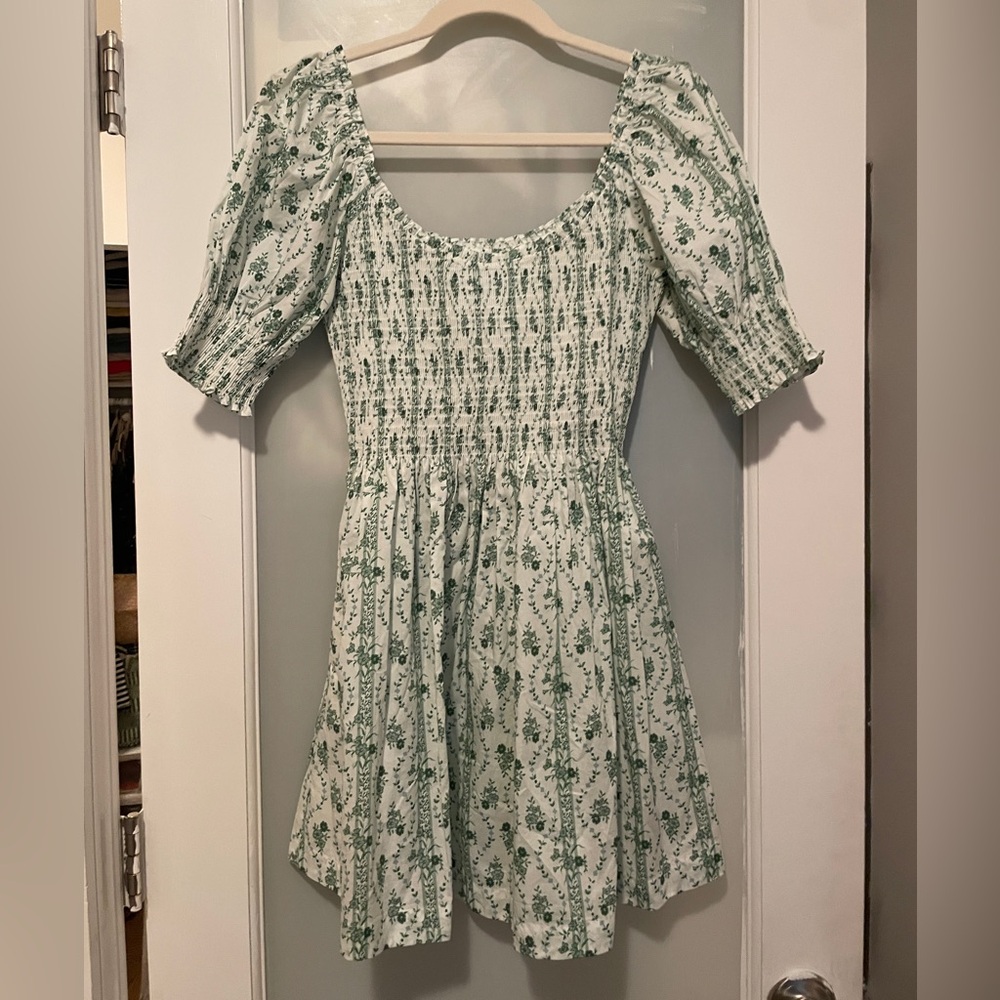 Hill House Green and White Nap Dress